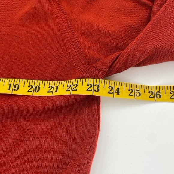 Jaeger London Vintage Mens Wool Pullover Sweater V-Neck Orange Size Medium - Picture 4 of 9